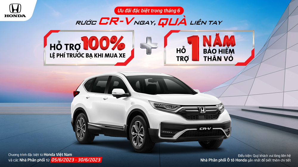 Công ty Honda Việt Nam triển khai chương trình khuyến mại “Rước CR-V ngay, Quà liền tay”