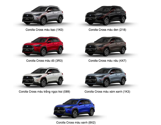 Giá xe Toyota Corolla Cross niêm yết và lăn bánh tháng 12/2022