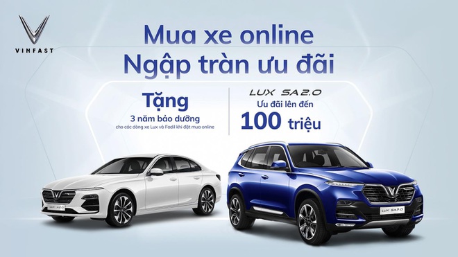 Khách hàng của VinFast được miễn phí 3 năm bảo dưỡng khi mua xe online