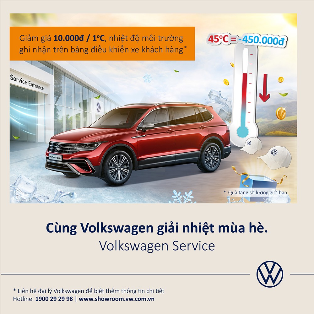 Volkswagen triển khai ưu đãi bảo dưỡng theo nhiệt độ hiển thị trên xe - ý tưởng độc nhất tại Việt Nam