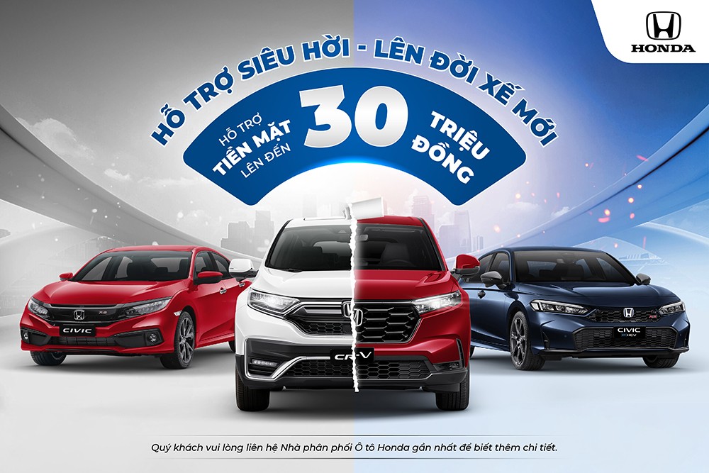 Honda Việt Nam tung khuyến mại hấp dẫn, đổi xe chính hãng “Hỗ trợ siêu hời - Lên đời xế mới”