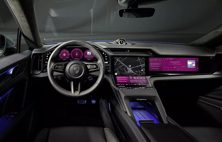Nội thất Porsche Cayenne Electric đậm chất “tương lai” với màn hình cong siêu lớn